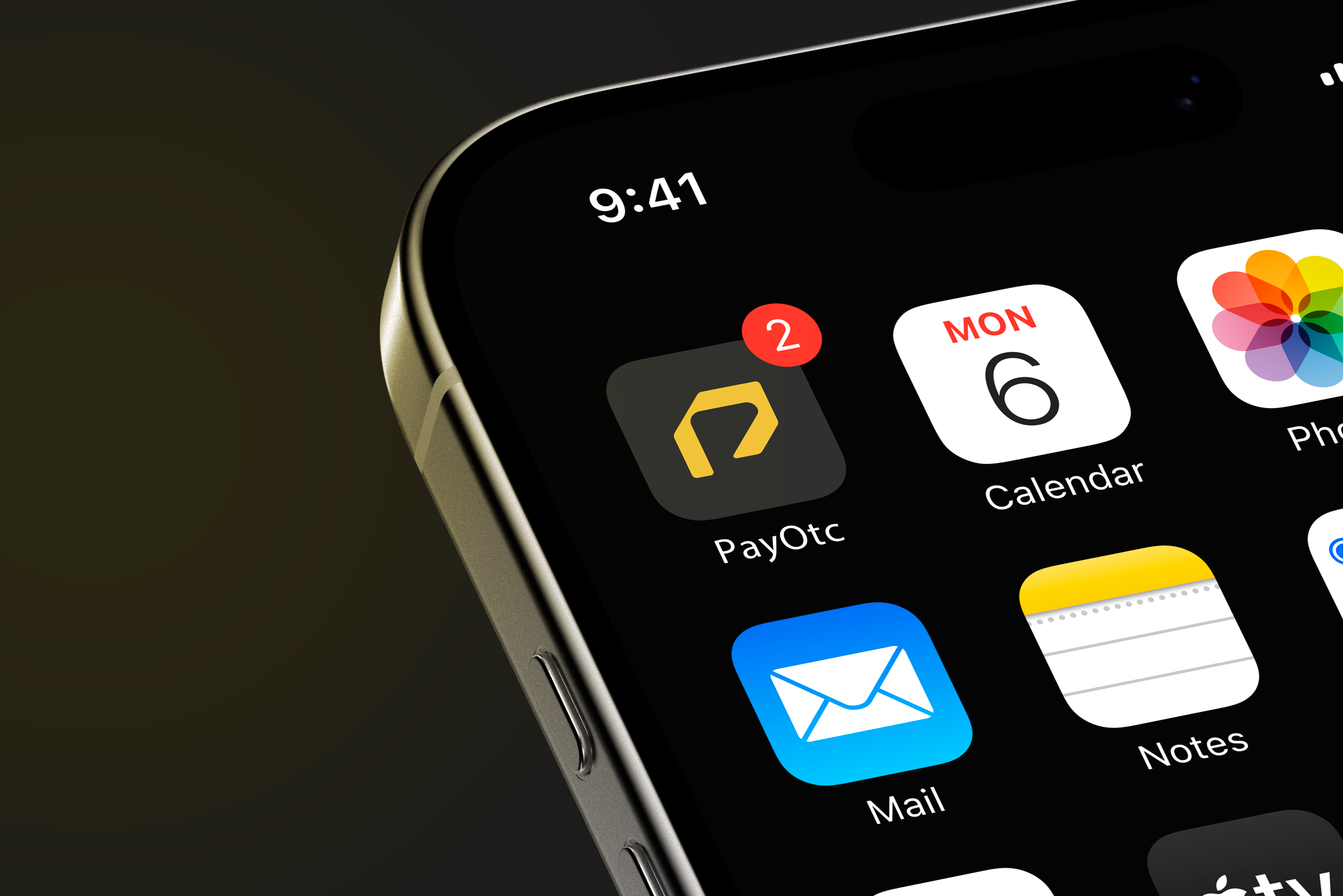 Mockup de aplicativo da PayOTC